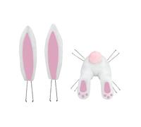 Bunny Wreath Attachment - Lot de 2 boucles d'oreilles et boutons pour bricolage Wreaths, plush poseable Easter Decor with Wire Inserts, Spring Holiday Door Decoration For Home & Party | Wreath Not