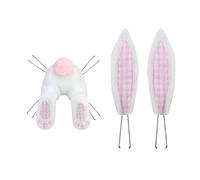 Bunny Wreath Attachment - Lot de 2 boucles d'oreilles et boutons pour bricolage Wreaths, plush poseable Easter Decor with Wire Inserts, Spring Holiday Door Decoration For Home & Party | Wreath Not