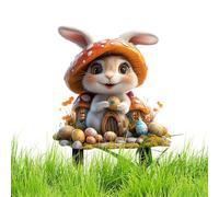 Bunny Yard Stakes, Piquet de Terre de Lapin, Dessin animé Lapin de Pâques, décoration Acrylique, imperméable, 20 × 16 cm, pour la Maison, Devant la Porte d'entrée, pelouse, Jardin