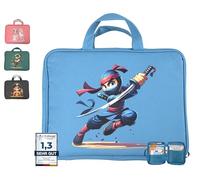 bunnyboo Sac pour TipToi - Espace pour jusqu'à 8 livres - Kit de démarrage TipToi avec insert pour stylo Tiptoi, câble TipToi et compartiment à piles - Pochette TipToi, Guerrier de l'ombre Leo, Sac à