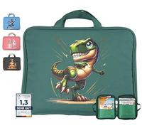 bunnyboo Sac pour TipToi - Espace pour jusqu'à 8 livres - Kit de démarrage TipToi avec insert pour stylo Tiptoi, câble TipToi et compartiment à piles - Pochette TipToi, T-rex Dante, Sac à livres