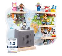 bunnyboo Toniebox Étagère - pour Toniebox et figurines - Assez d'espace pour jusqu'à 32 figurines auditives Tonie - Carte du monde - Qualité certifiée - Pour garçon et fille