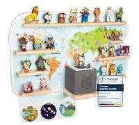bunnyboo Toniebox Étagère pour Toniebox et figurines - Assez d'espace pour jusqu'à 45 tonies et qualité contrôlée - Étagère magnétique - Pour garçons et filles (carte du monde)