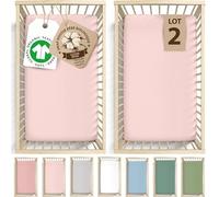 Bunnyjik - Drap Housse 100x50 cm pour lit bébé - Coton Biologique CERTIFIÉ GOTS - Épais (190 GSM) et Ultra Doux - Drap Housse 100 % Coton Bio Enfant