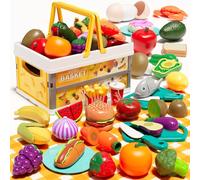 BunnyJOY Accessoire Cuisine Enfants, Jouets de Cuisine avec Fruits et Légumes à Découper, Dinette Enfant 3 Ans, Jeux d’Imitation, Idéal Cadeau pour Jeux de pour Enfants Filles garçons 3-8 Ans