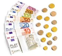 BunnyJOY Faux Billets et Pièces Euros Jouet, Argent Factice pour Enfants, Jeu de Marchande Éducatif, Accessoires Caisse Enregistreuse, Apprentissage Mathématiques et Jeu de Rôle