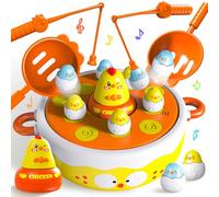 BunnyJOY Pêche à la Ligne Magnétique Montessori Dinosaure, Jeux Enfant 2 3 Ans, Jeu Educatif avec 2 Canne, pour Enfant 3 4 5 Ans, Jeu de Société pour Fille Garçon, 4 en 1