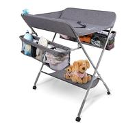 Bunnytail Matelas à langer portable avec 2 coussinets d'oreille épais et 2 capacités de rangement, imperméable et durable