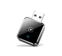 Bunog Mini adaptateur CarPlay sans fil pour iPhone - Boîtier de dongle CarPlay sans fil, WiFi 5,8 GHz, Bluetooth 5.2, USB-A, USB-C, noir, Plug and Play, faible latence