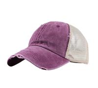 Buns Casquette unie pour queue de cheval Casquette unisexe réglable, bordeaux, Taille unique