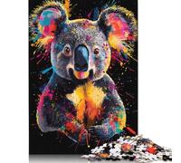 Buntes Koala-Porträt, 1000-teiliges Puzzle, Weihnachtsgeschenke, Papierpuzzle for Teenager, lustige Puzzles, 1000 Teile (75 x 50 cm)