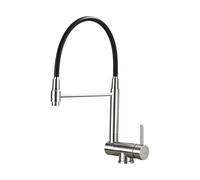 BuntHaus Robinet Cuisine Rabattable, Mitigeur Cuisine sous Fenêtre Pliable, Mitigeur Evier Cuisine Rotatif à 360°, Acier Inoxydable 304 Brossé (Argent)