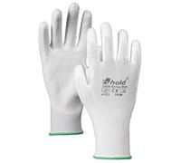 Bunting Evo Gants de Travail - Gants Mecanicien Respirants Certifiés EN 388 et EN 420, Tricot Polyamide Sans Couture, Revêtement Polyuréthane, Manchette Élastique, Flexibles, 12 Paires Blanc XL