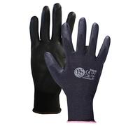Bunting Evo Gants de Travail - Gants Mecanicien Respirants Certifiés EN 388 et EN 420, Tricot Polyamide Sans Couture, Revêtement Polyuréthane, Manchette Élastique, Flexibles, 12 Paires Noir S