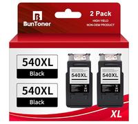 BunToner PG 540 XL Noir Compatible avec Les Cartouches d'encre Canon 540 PG-540 pour Canon TS5150 TS5151 MG3650s MG3650 G4250 MG3600 MX475 MX530 (2 Noirs-Pack)