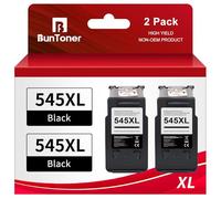 BunToner PG 545 XL Noir Cartouche d'imprimante Canon Compatible 545 pg - 545 pour Cartouche pixma mx495 ts3350 mg2550s tr4551 ts3150 (2 Noir-Pack)