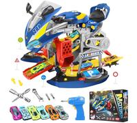 BuntWunder Moto Démontable pour Enfants 3+ Ans, Jouet Éducatif avec Perceuse Électrique, Moto à Construire avec Lumières et Sons Réalistes, Engine Jouet Noël Éducatifs, Cadeau pour Enfants 3 à 8 Ans