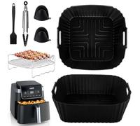 BUOAZR 2 Paquet Moule Silicone Air Fryer pour Moulinex Friteuse à air, Réutilisable Accessoires Plat Panier Silicone pour Moulinex 7,5L Ninja Max Pro 6,2L AF180EU, Grande Capacité de 7.5L EZ8558F0