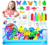 BUOAZR Aqua Gelz Set avec 10 mis à Niveau Bouteilles de Gel Coloré, Jouet en Gels Magiques 3D d'eau avec 12 Moule, Kit de Elfes Eau, DIY Activites Manuelles pour Enfants Garçons et Filles Cadeau