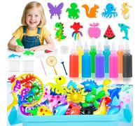 BUOAZR Aqua Gelz Set avec 9 Bouteilles de Gel Coloré, Jouet en Gels Magiques 3D d'eau avec 10 Moule, Kit de Elfes Eau, DIY Gel Magique Activites Manuelles pour Enfants Garçons et Filles Cadeau