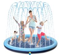 BUOAZR Tapis de Jet d'eau Jouets pour Enfants, 170 cm Tapis de Pulvérisation Antidérapant, 0,55mm Épaisseur Anti-Déchirure, PVC Sprinkler Splash Pad, Jeu d'eau Exterieur Été pour Enfant Chien