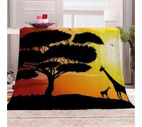 Buohwiwe Couverture Afrique 3D Plaid Polaire 180x220 Modèle Africain Doux Microfibre Couverture en Flanelle Animaux Et Plantes Couvertures et Plaids Chaud pour lit Jeté de Canapé m5381