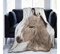 Buohwiwe Couverture âne Mignon 3D Plaid Polaire 180x220 Animal Doux Microfibre Couverture en Flanelle âne Couvertures et Plaids Chaud pour lit Jeté de Canapé m11044