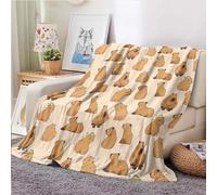 Buohwiwe Couverture Capybara 3D Plaid Polaire 130x150 Dessin Animé Doux Microfibre Couverture en Flanelle Animal Couvertures et Plaids Chaud pour lit Jeté de Canapé 7674y
