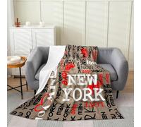 Buohwiwe Couverture New York 3D Plaid Polaire 100x150 Amour Doux Microfibre Couverture en Flanelle New York Couvertures et Plaids Chaud pour lit Jeté de Canapé 5720m