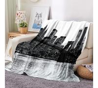 Buohwiwe Couverture New York 3D Plaid Polaire 130x150 Noir Doux Microfibre Couverture en Flanelle New York Couvertures et Plaids Chaud pour lit Jeté de Canapé m5336