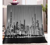 Buohwiwe Couverture New York 3D Plaid Polaire 220x240 Gris Doux Microfibre Couverture en Flanelle New York Couvertures et Plaids Chaud pour lit Jeté de Canapé m9267