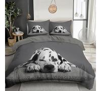 Buohwiwe Housse de Couette 135x200 Enfant Chien Parure de lit Chien Dalmatien Imprimé 3D Réversible Set de Housse Couette 1 Personne Microfibre Doux avec Taie d'oreiller a/5076