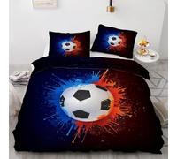 Buohwiwe Housse de Couette 135x200 Enfant Football Parure de lit 135 x 200 Réversible Aquarelle avec Taies d'oreiller 1 Personne Set de Housse Couette Microfibre Doux a.1940