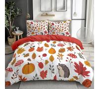 Buohwiwe Housse de Couette 240x280 Plantes chez Les Animaux d'automne Parure de lit Style Scandinave Imprimé 3D Adulte Réversible Set de Housse Couette 2 Personnes Microfibre Doux a.2953