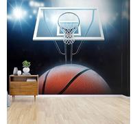 Buohwiwe Papier Peint Panoramique Basket-Ball Mural 400x280 cm 3D Papier Peint Intisse Sports de Balle Fresque Murale Chambre Coucher Salon Décoration Photo Poster Geant Murale w.2466
