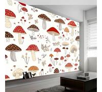 Buohwiwe Papier Peint Panoramique Champignons Mural 250x175 cm 3D Papier Peint Intisse Plante Champignon Fresque Murale Chambre Coucher Salon Décoration Photo Poster Geant Murale w.2904