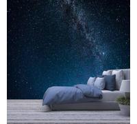 Buohwiwe Papier Peint Panoramique Ciel Étoilé Mural 300x210 cm 3D Papier Peint Intisse Ciel Étoilé Bleu Fresque Murale Chambre Coucher Salon Décoration Photo Poster Geant Murale q.3195