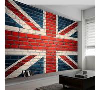 Buohwiwe Papier Peint Panoramique Drapeau Britannique Mural 430x300 cm 3D Papier Peint Intisse Drapeau Britannique Fresque Murale Chambre Coucher Salon Décoration Photo Poster Geant Murale q.3973