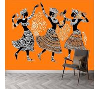 Buohwiwe Papier Peint Panoramique Femme Africaine Mural 300x210 cm 3D Papier Peint Intisse Tribu D'afrique Fresque Murale Chambre Coucher Salon Décoration Photo Poster Geant Murale q.8475
