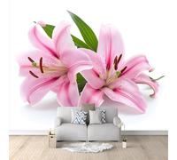 Buohwiwe Papier Peint Panoramique Fleurs Mural 450x315 cm 3D Papier Peint Intisse Fleurs et Plantes Fresque Murale Chambre Coucher Salon Décoration Photo Poster Geant Murale q.4847