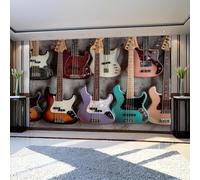 Buohwiwe Papier Peint Panoramique Guitare Rock Mural 200x140 cm 3D Papier Peint Intisse Musique Rock Fresque Murale Chambre Coucher Salon Décoration Photo Poster Geant Murale q.5552