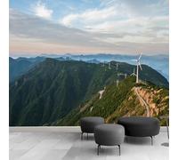 Buohwiwe Papier Peint Panoramique Montagnes Mural 450x315 cm 3D Papier Peint Intisse Paysage de Montagne Fresque Murale Chambre Coucher Salon Décoration Photo Poster Geant Murale q.8704