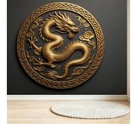 Buohwiwe Papier Peint Panoramique Motif de Dragon Mural 450x315 cm | 3D Papier Peint Intisse Style Chinois Fresque Murale Chambre Coucher Salon Décoration Photo Poster Geant Murale