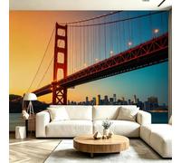 Buohwiwe Papier Peint Panoramique San Francisco Mural 250x175 cm 3D Papier Peint Intisse Pont du Golden Gate Fresque Murale Chambre Coucher Salon Décoration Photo Poster Geant Murale M.3149