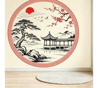 Buohwiwe Papier Peint Panoramique Style Chinois Mural 250x175 cm | 3D Papier Peint Intisse Peinture À L'encre Fresque Murale Chambre Coucher Salon Décoration Photo Poster Geant Murale