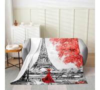 Buohwiwe Plaid Couverture Polaire 100x150 Paris 3D Couverture Femme Romantique Flanelle en Microfibre lit Jeté de Canapé Couvertures et Plaids Petit Chaud et Doux en Peluche Y1177