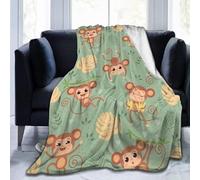 Buohwiwe Plaid Couverture Polaire 180x200 Singe 3D Couverture Animaux De Dessin Animé Flanelle en Microfibre lit Jeté de Canapé Couvertures et Plaids Grand Chaud et Doux en Peluche Y7172