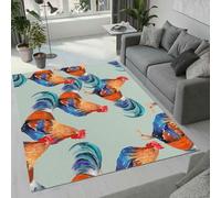 Buohwiwe Tapis Entree Interieur Poulet 60x90cm Petit Tapis Animaux Antidérapant Lavable Doux Poils Courts Decoration 3D Aquarelle Paillasson pour Chambre, Entrée, Porte et Couloir a/55