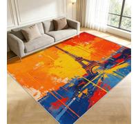 Buohwiwe Tapis Salon 80x150cm Paris Chambre Doux Poils Courts | AntidéRapant, Lavable en Machine, Tour de Fer Tapis Chambre Adulte, Salle a Manger, Decoration Intérieur