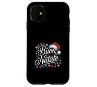 BUON Natale Chapeau de Père Noël Motif Famille Italienne Rouge Coque pour iPhone 11